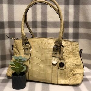 Dooney & Bourke yellow crocodile satchel handbag